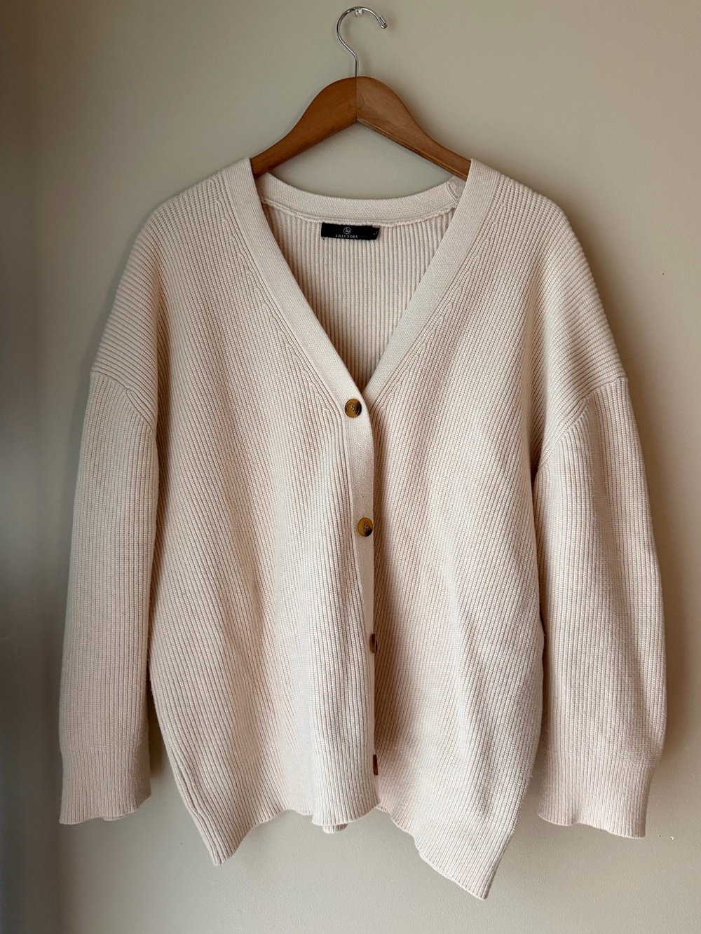 Cream Knit Cardigan Sweater
